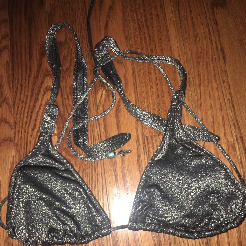 Metallic shiny/sparkly triangle bikini top